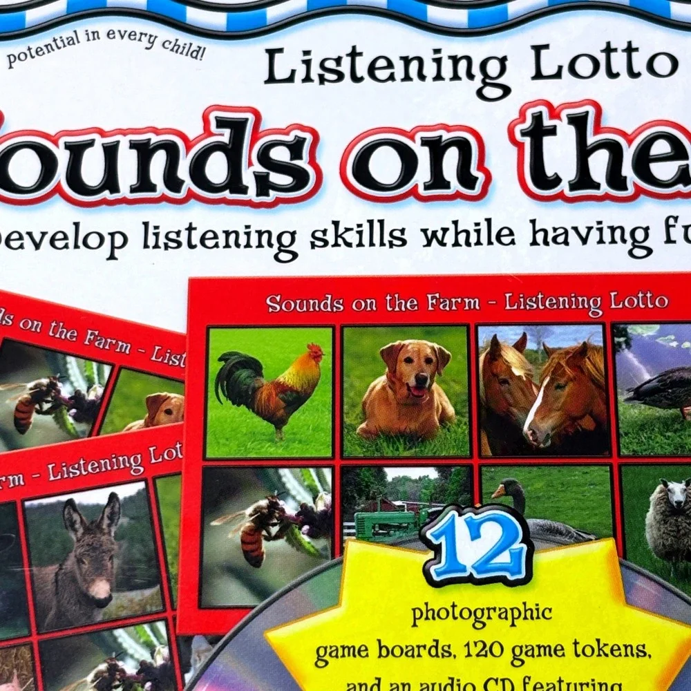 Listening Lotto Game Kids Multicolor Sounds on the Farm KE-846007 Key Education
